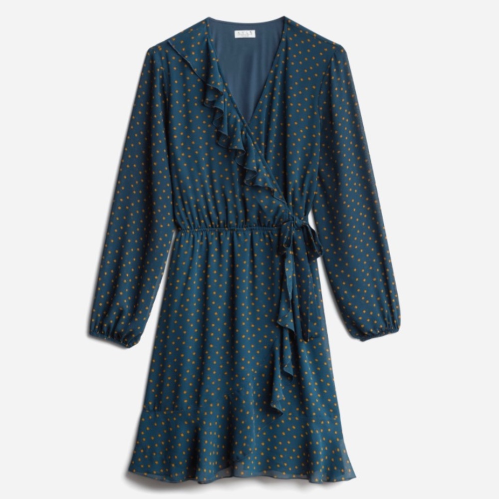 Stitchfix Mya Faux Wrap Ruffle Detail Dress